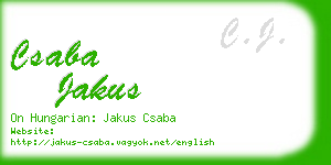 csaba jakus business card